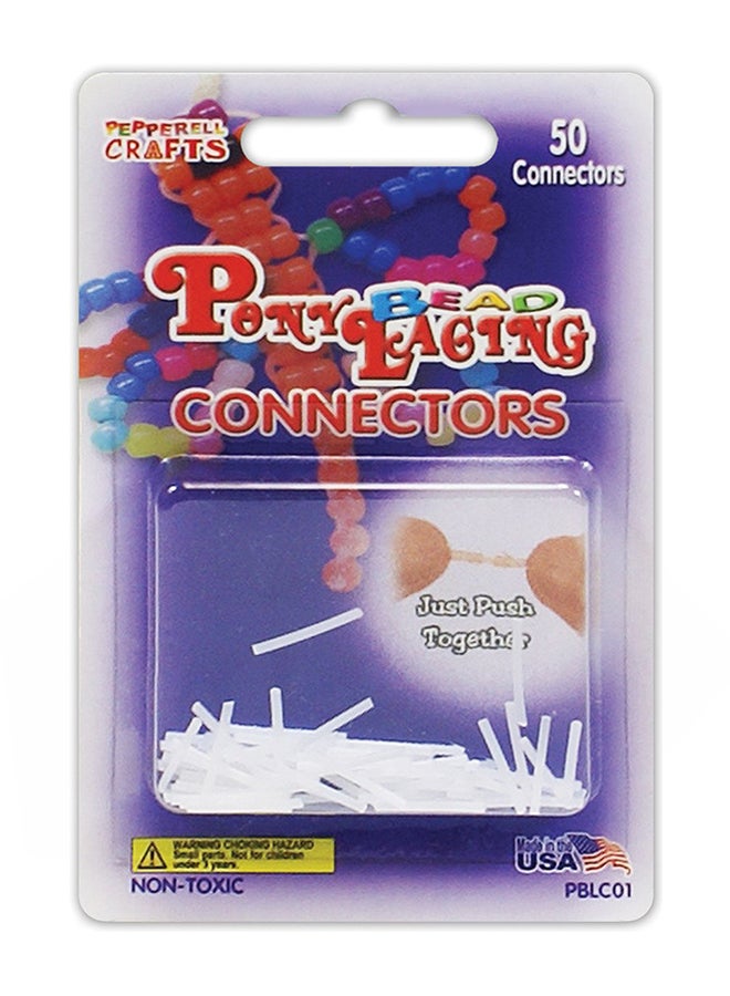 50-Piece Pony Bead Lacing Connectors