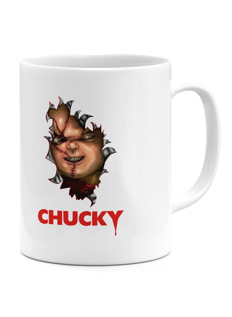 لاود يونيفيرس قدح قهوة خزفي بطبعة مقولة فيلم الرعب Chucky