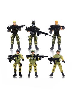 HAPTIME 6-Piece Army Soldiers Action Figure With Weapon  - Image 1