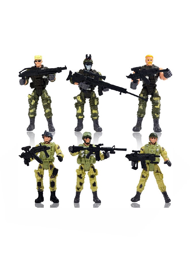 6-Piece Army Soldiers Action Figure With Weapon