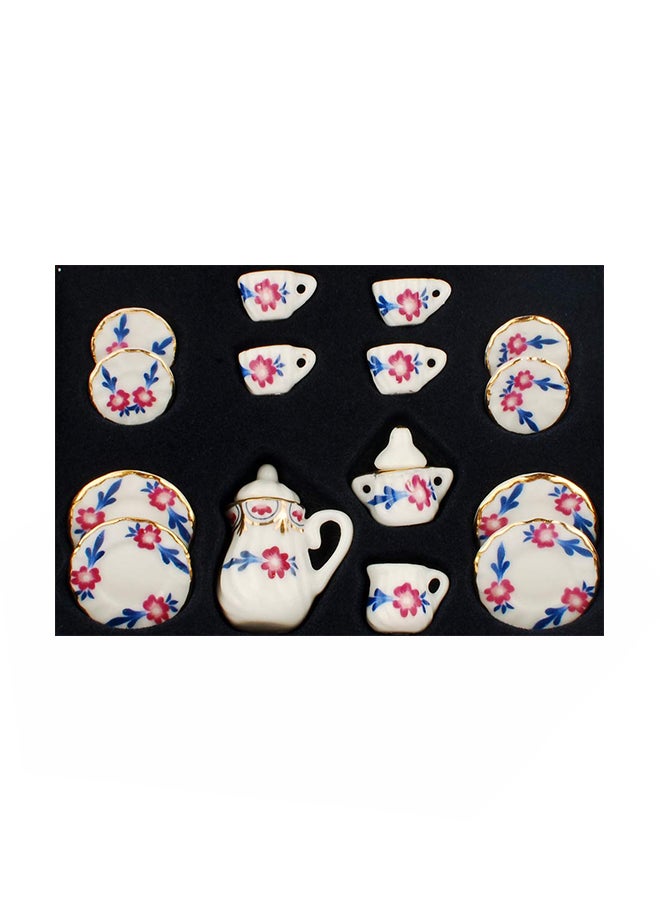 NW 15-Piece Miniature Dollhouse Ceramic Tea Cup Set - Image 2