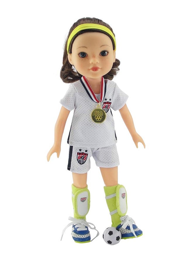 Emily Rose Doll Clothes - 8-Piece Soccer Outfit/Uniform 14 Inch - Image 1