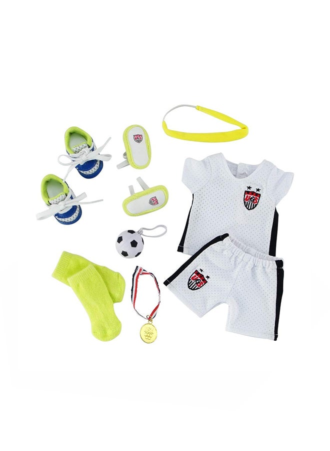 Emily Rose Doll Clothes - 8-Piece Soccer Outfit/Uniform 14 Inch - Image 1