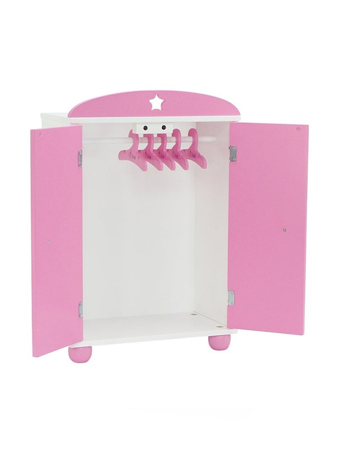 Emily Rose Doll Clothes - Armoire Closet Star Detail With 5 Doll Clothes Hanger - Image 1