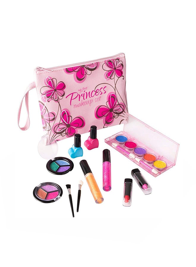 Playkidz My First Princess Washable Real Makeup Set With Designer Floral Cosmetic Bag  - Image 1