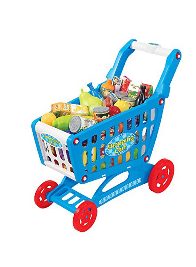 Liberty imports - Mini Shopping Cart With Full Grocery Food Toy Playset - Image 1