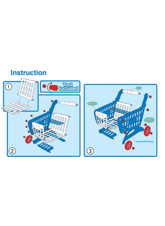 Liberty imports - Mini Shopping Cart With Full Grocery Food Toy Playset - Image 1