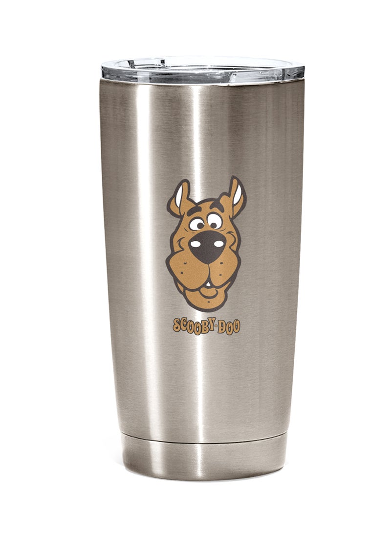 LOUD UNIVERSE Stainless Steel Travel Tumbler With Acrylic Lid Scooby Doo Face Silver Stainless Steel 