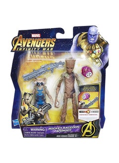 AVENGERS Infinity War Rocket Raccoon And Groot With Stone Action Figure 6-Inch  - Image 2