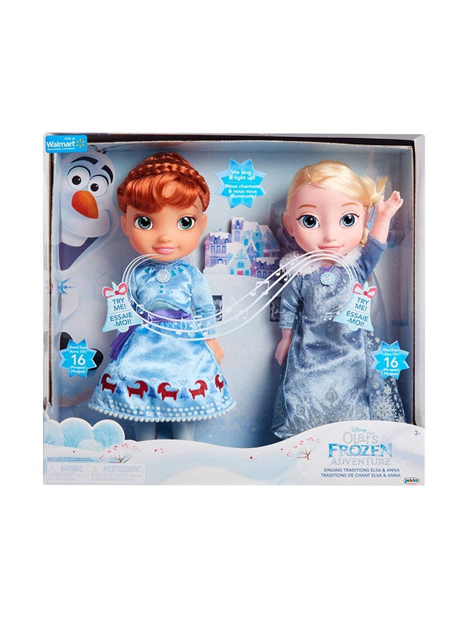 دمية آنا وإلسا من فيلم "Olafs Frozen Adventure" من ديزني