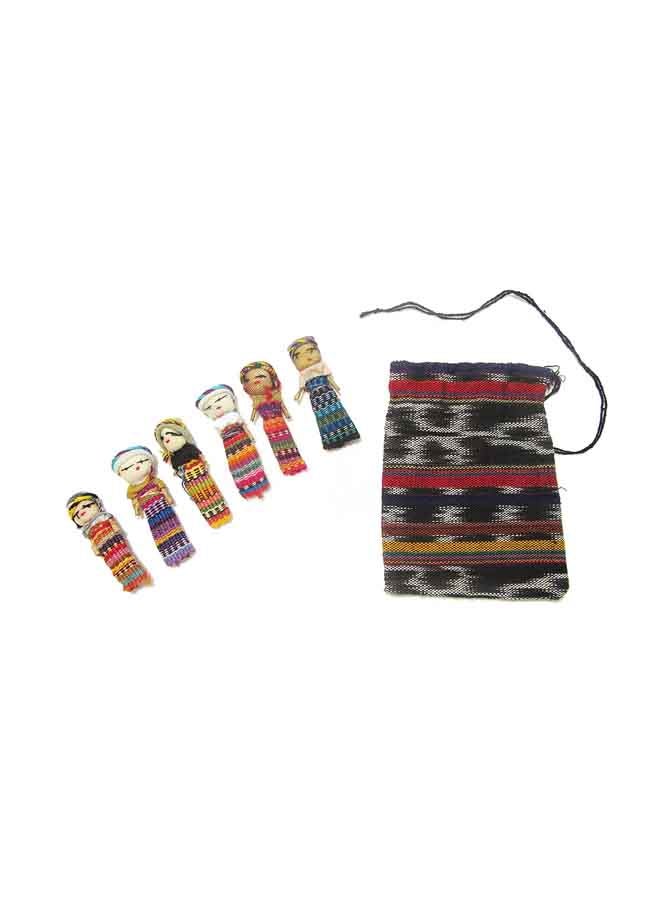 Worry Dolls Pack Of 6 Large Worry Doll With Pouch