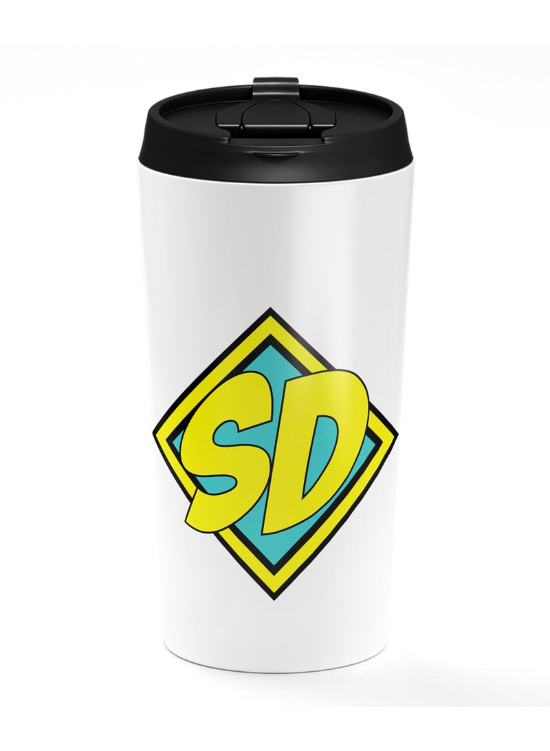 LOUD UNIVERSE Stainless Steel Travel Tumbler With Acrylic Lid Scooby Doo Logo White 