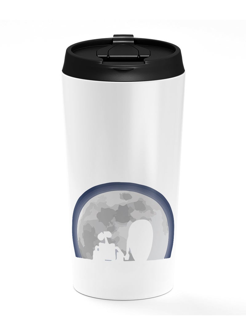 LOUD UNIVERSE Stainless Steel Travel Tumbler With Acrylic Lid Wall E Story Friends White  - Image 1