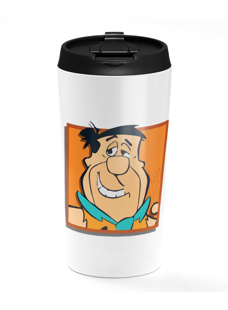 LOUD UNIVERSE Stainless Steel Travel Tumbler With Acrylic Lid Fred Face Cute White  - Image 1