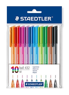 STAEDTLER 10-Piece Ballpoint Stick Pen Set Multicolour  - Image 1