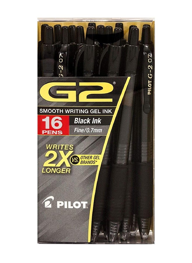 بايلوت مجموعة أقلام حبر جل بسن كروية دوارة G2 مكونة من 16 قطعة من بايلوت