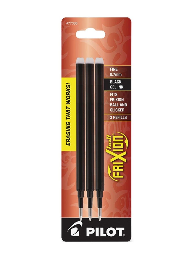 بايلوت عبوة إعادة تعبئة قلم حبر جل فريكسين من 3 قطع أسود - Image 1