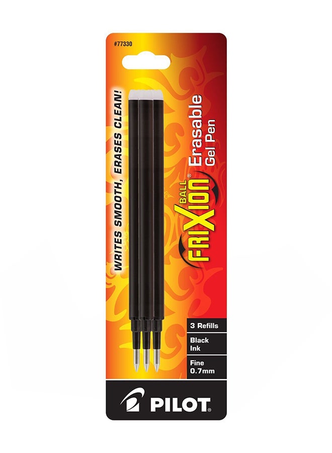 بايلوت عبوة إعادة تعبئة قلم حبر جل فريكسين من 3 قطع أسود - Image 2
