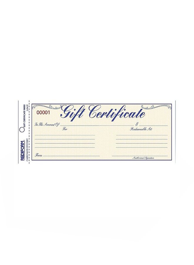 Rediform Pack Of 25 Gift Certificate Envelope White 