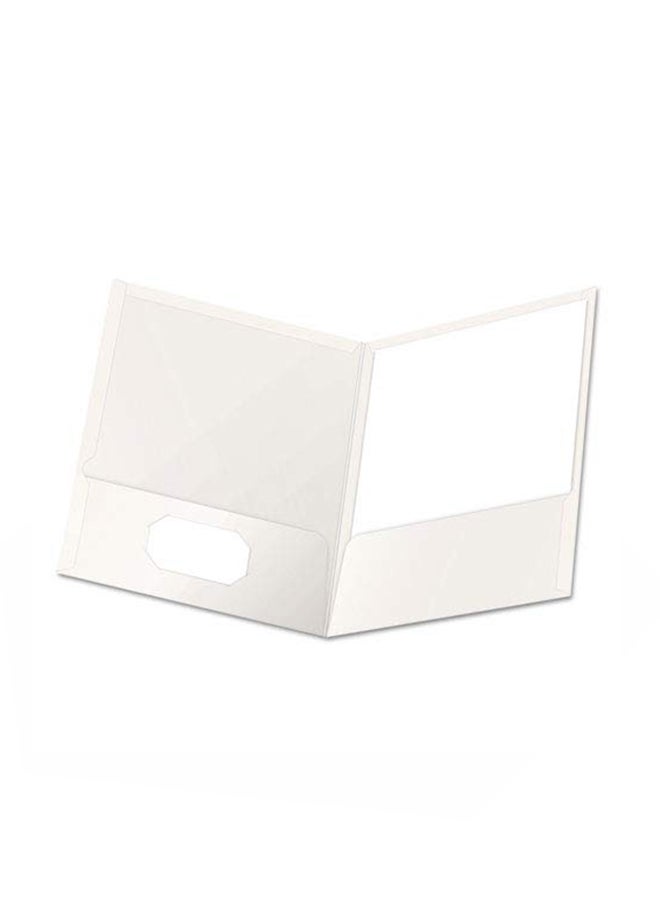 Oxford Pack Of 25 Twin-Pocket Folder White - Image 1