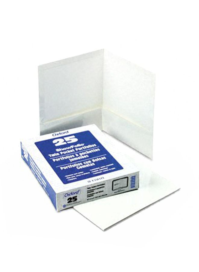 Pack Of 25 Twin-Pocket Folder White - v1553192142/N21950915A_2