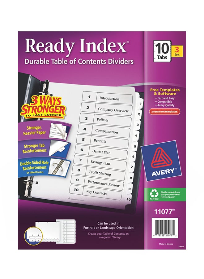 AVERY - Avery Ready Index Table of Contents Dividers - Image 1
