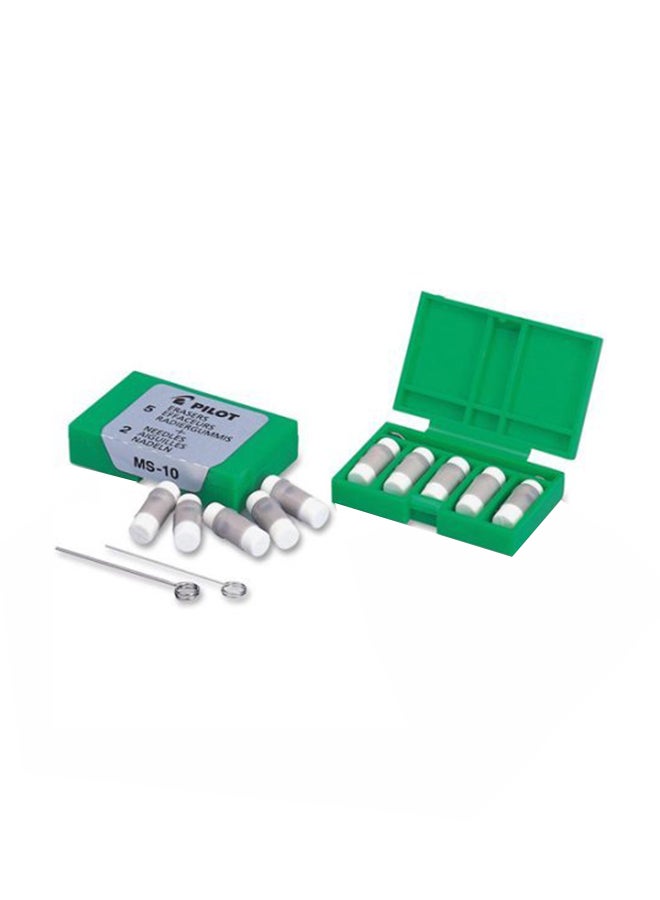 بايلوت مجموعة إضافية للممحاة مكونة من 5 قطع أبيض