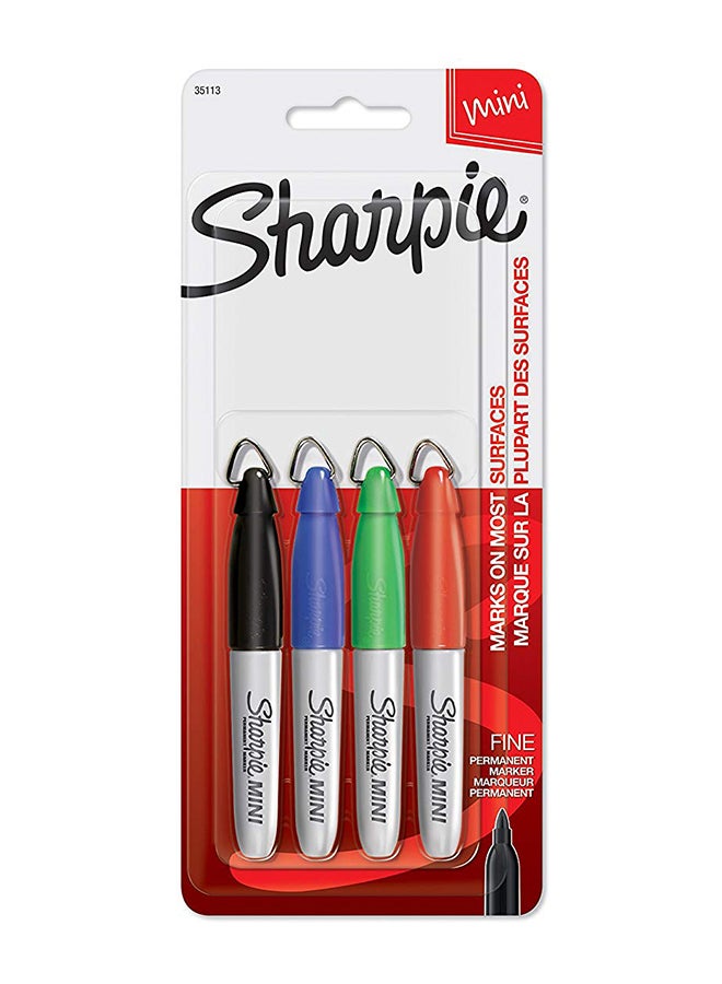Sharpie 4-Piece Mini Permanent Marker Multicolour - Image 1
