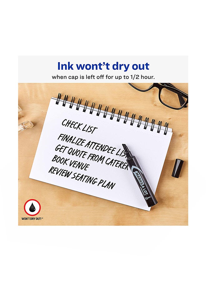 Marks-a-lot Pack Of 12 Permanent Marker Black - Image 2