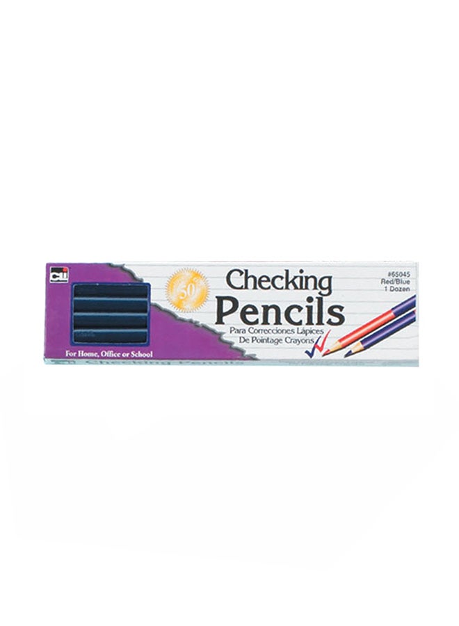 Charles Leonard 12-Piece Checking Pencil Red/Blue - Image 1