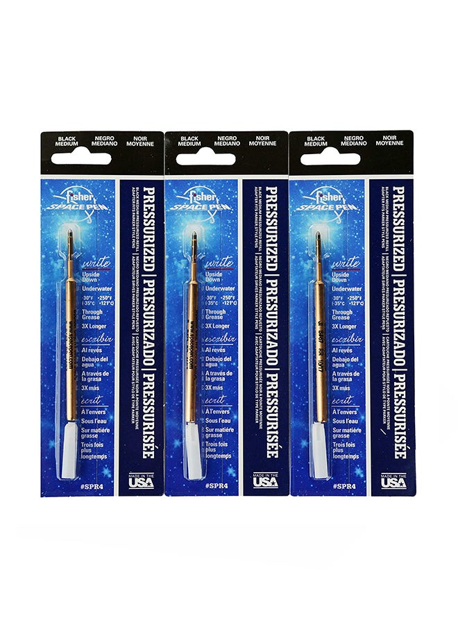 3-Piece Pressurized Ballpoint Pen Gold