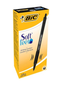 Bic 12-Piece Soft Feel Retractable Ballpoint Pen Black  - Image 1