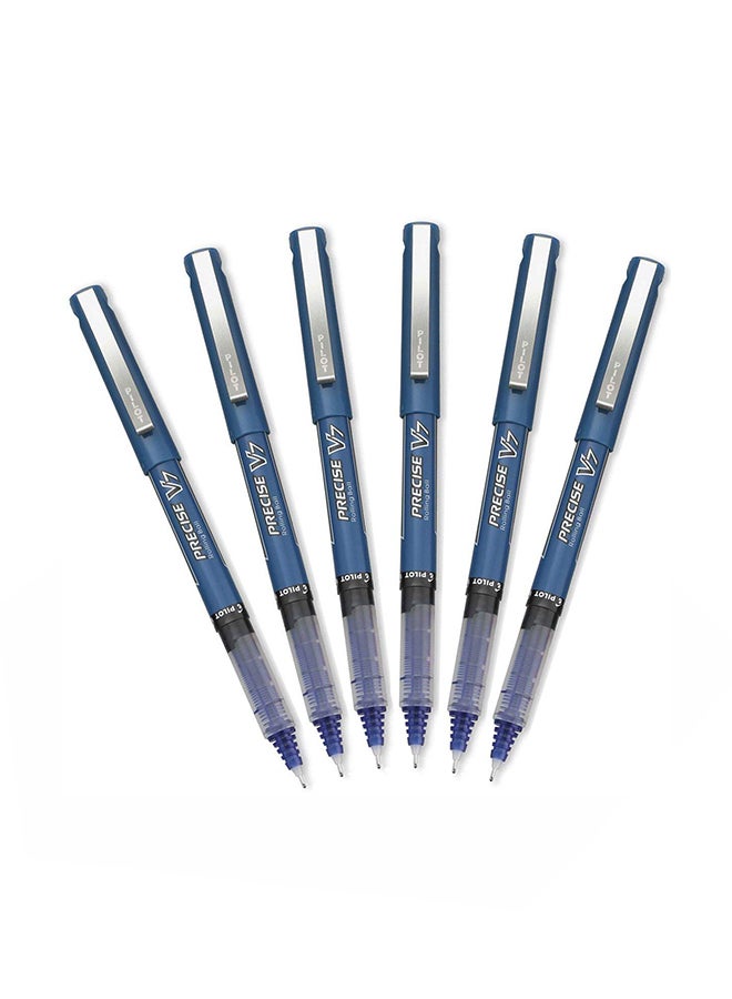 PILOT - 6-Piece Precise V7 Stick Rolling Ballpoint Pen Blue - Image 1