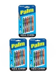 Bazic 18- Pieces Palm Key Chain Mini Ballpoint Pen 
