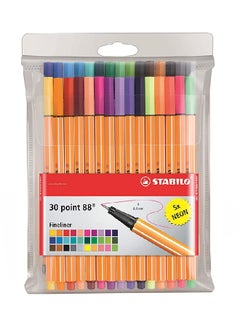 STABILO 30-Piece Point 88 Fineliner Pen Multicolour  - Image 1