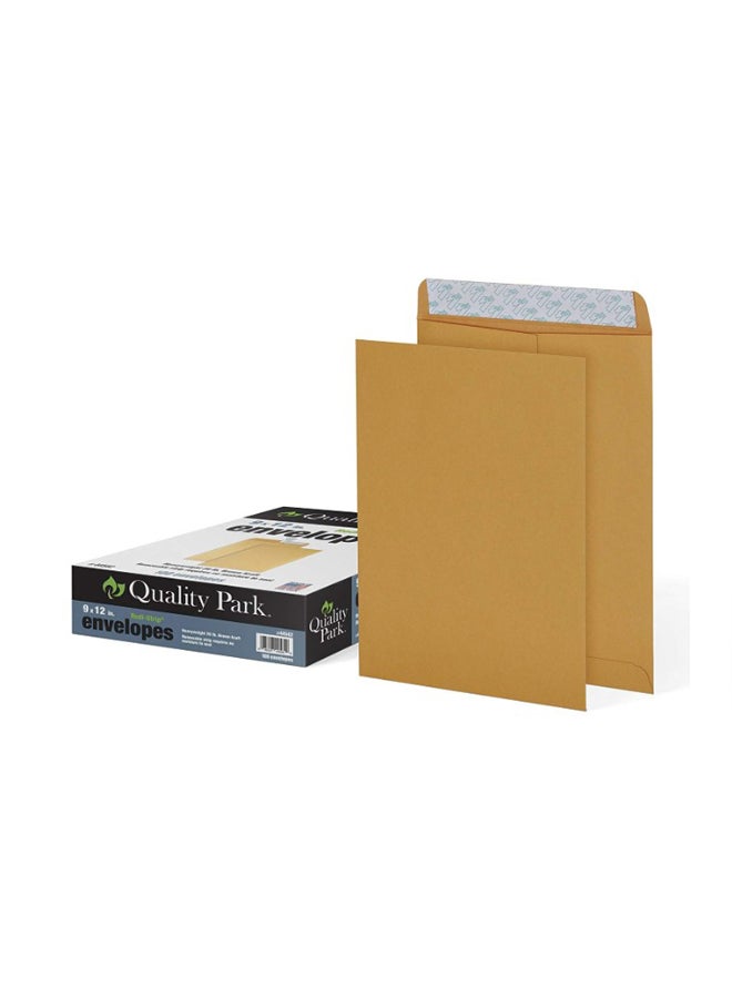 Quality Park 100-Piece Self-Seal Catalog Envelope Brown