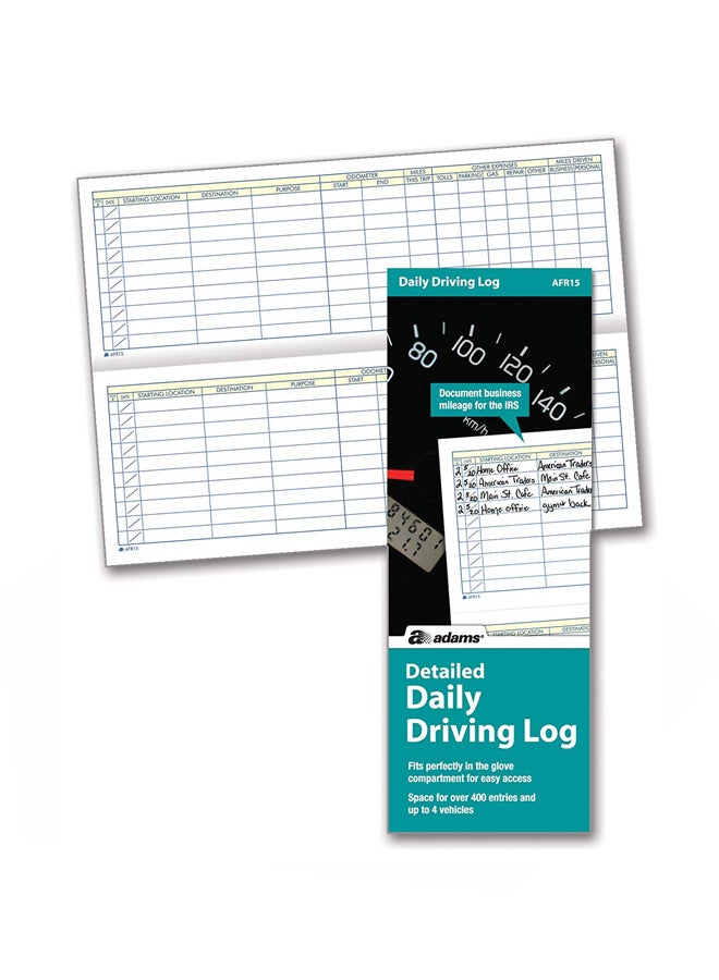 ADAMS Daily Driving Log Entry Book Multicolour 
