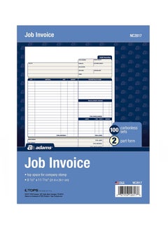 Carbonless Job Invoice Book White/Blue