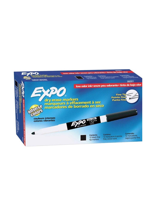 Expo Pack Of 12 Low Odor Dry Erase Marker Black  - Image 1