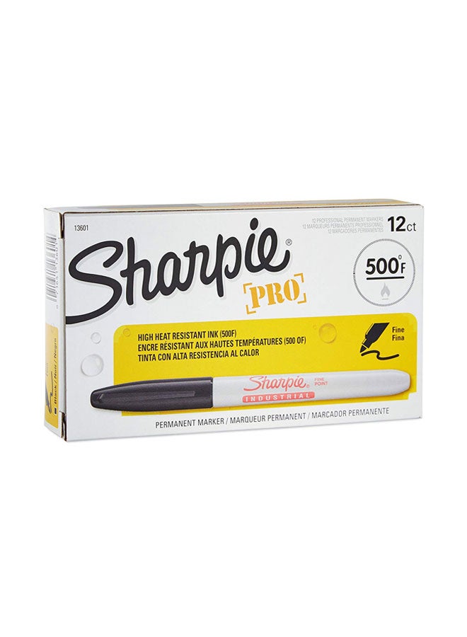 Sharpie Pack Of 12 Industrial Permanent Marker Black  - Image 1