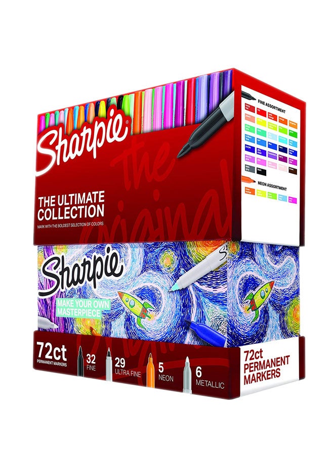Sharpie Pack Of 72 Ultimate Permanent Marker Multicolour - Image 1