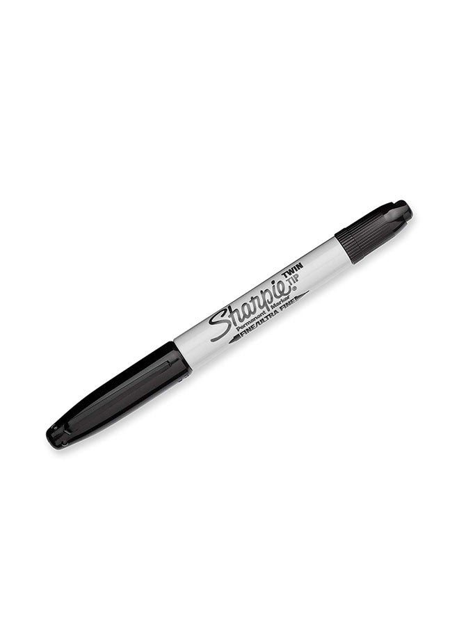 Sharpie Pack Of 12 Twin Tip Permanent Marker Black  - Image 2
