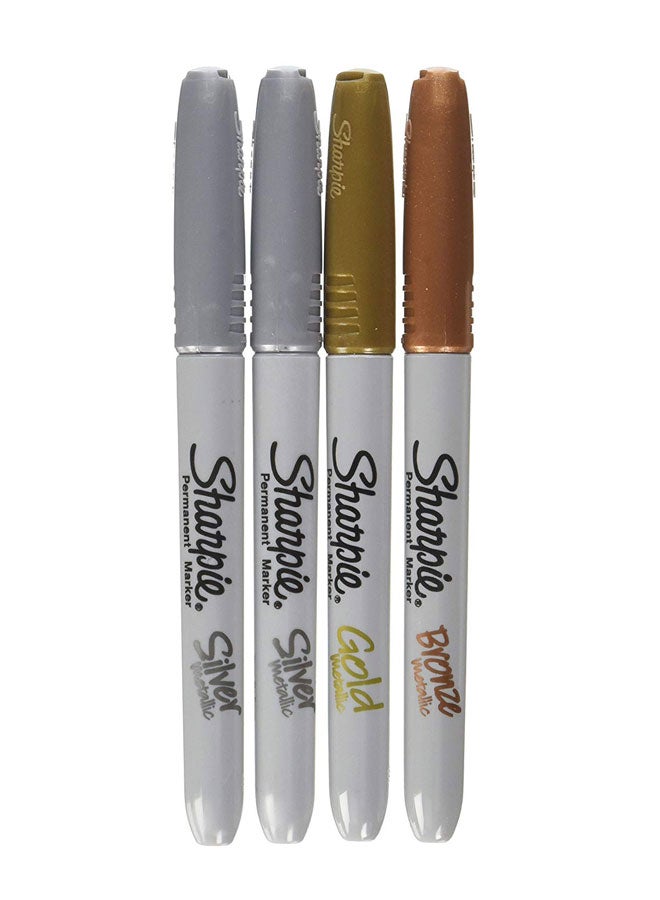 Sharpie Pack Of 4 Metallic Permanent Marker Multicolour 
