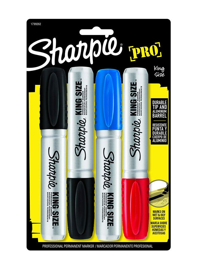 Sharpie - Pack Of 4 Pro King Size Permanent Marker Multicolour - Image 1