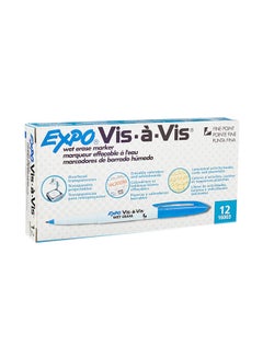 Vis-A-Vis Wet-Erase Overhead Transparency Marker Blue