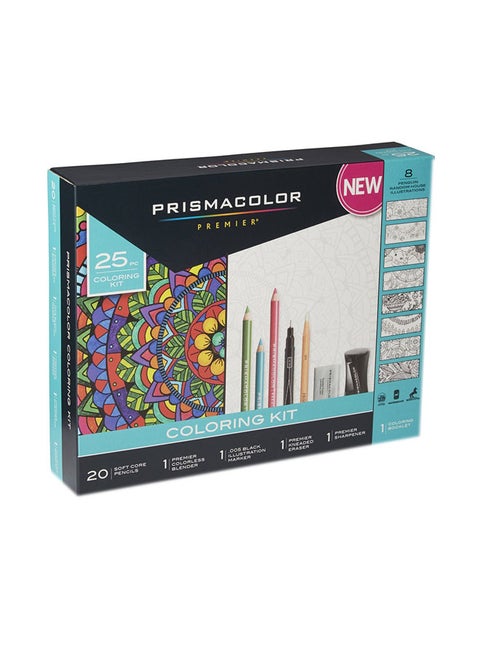 Premier Soft Core Pencils Adult Coloring Book Kit With Blender