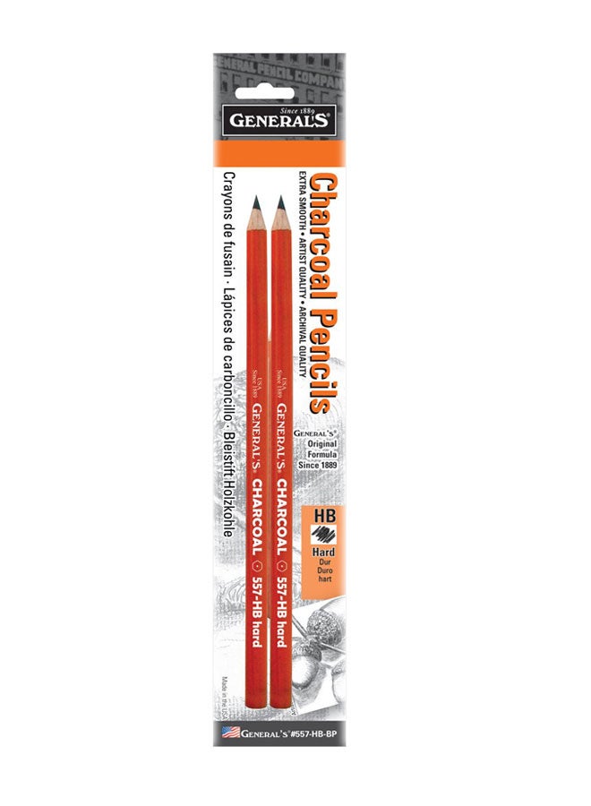 General Pencil 557-Hb-Bp Generals Charcoal Pencil Hb 2 Each, Multicolor