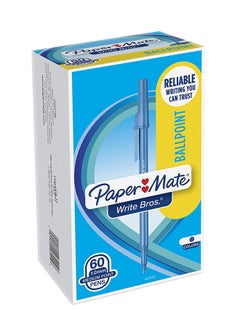 Paper Mate Write Bros Ballpoint Pens, Medium Point (1.0 Mm), Blue, 60 Count - v1553192418/N21951755A_1