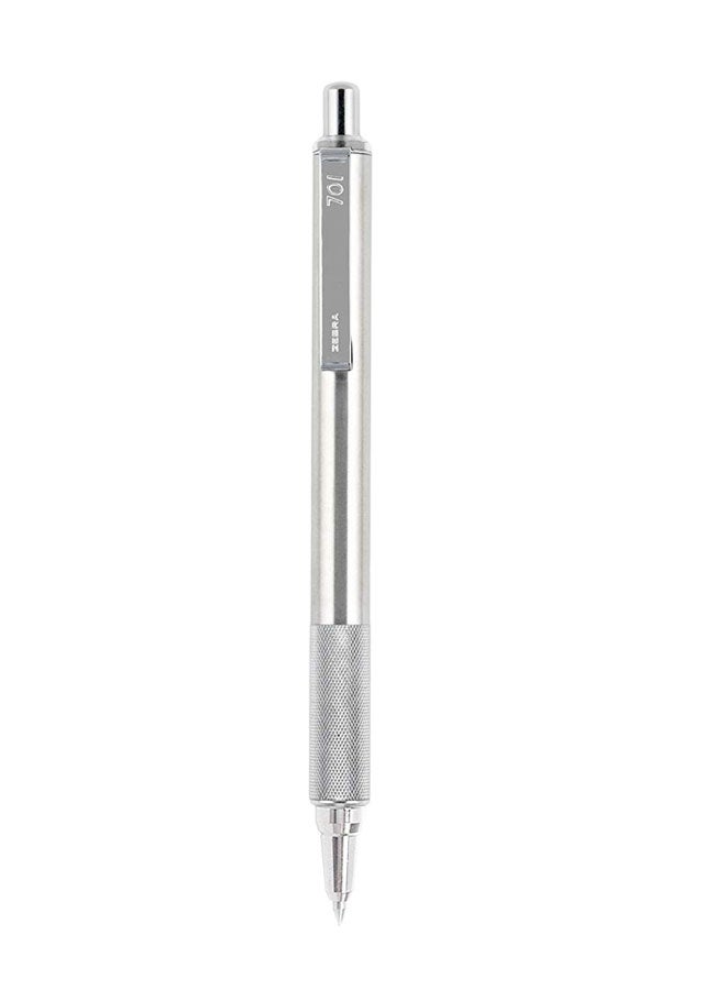 Zebra Pen - Zebra 29411 F-701 Ballpoint Stainless Steel Retractable Pen, Fine Point, 0.8Mm, Black Ink, 1-Count - Image 1