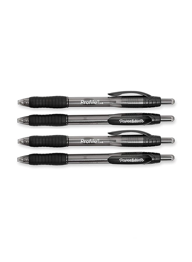 Paper Mate Profile Retractable Ballpoint PenBold PointTranslucent BarrelBlack Ink4 Count  - Image 2